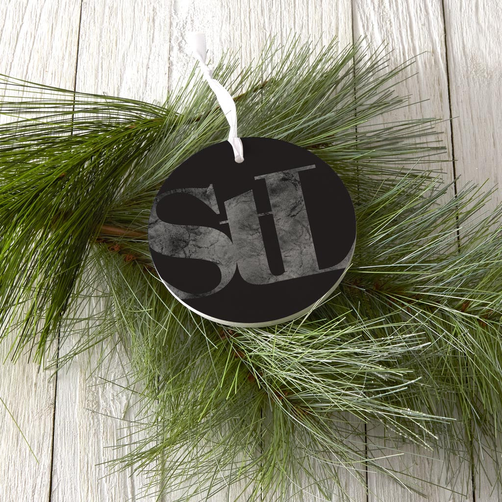 Minimalist B&W Missouri St Louis Black Initials| Wood Ornament | Eaches | Min 6