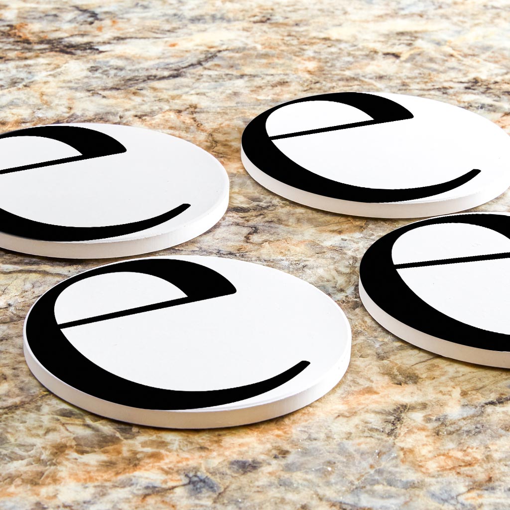 Minimalist Monogram E Circle | Absorbent Coasters | Set of 4 | Min 2