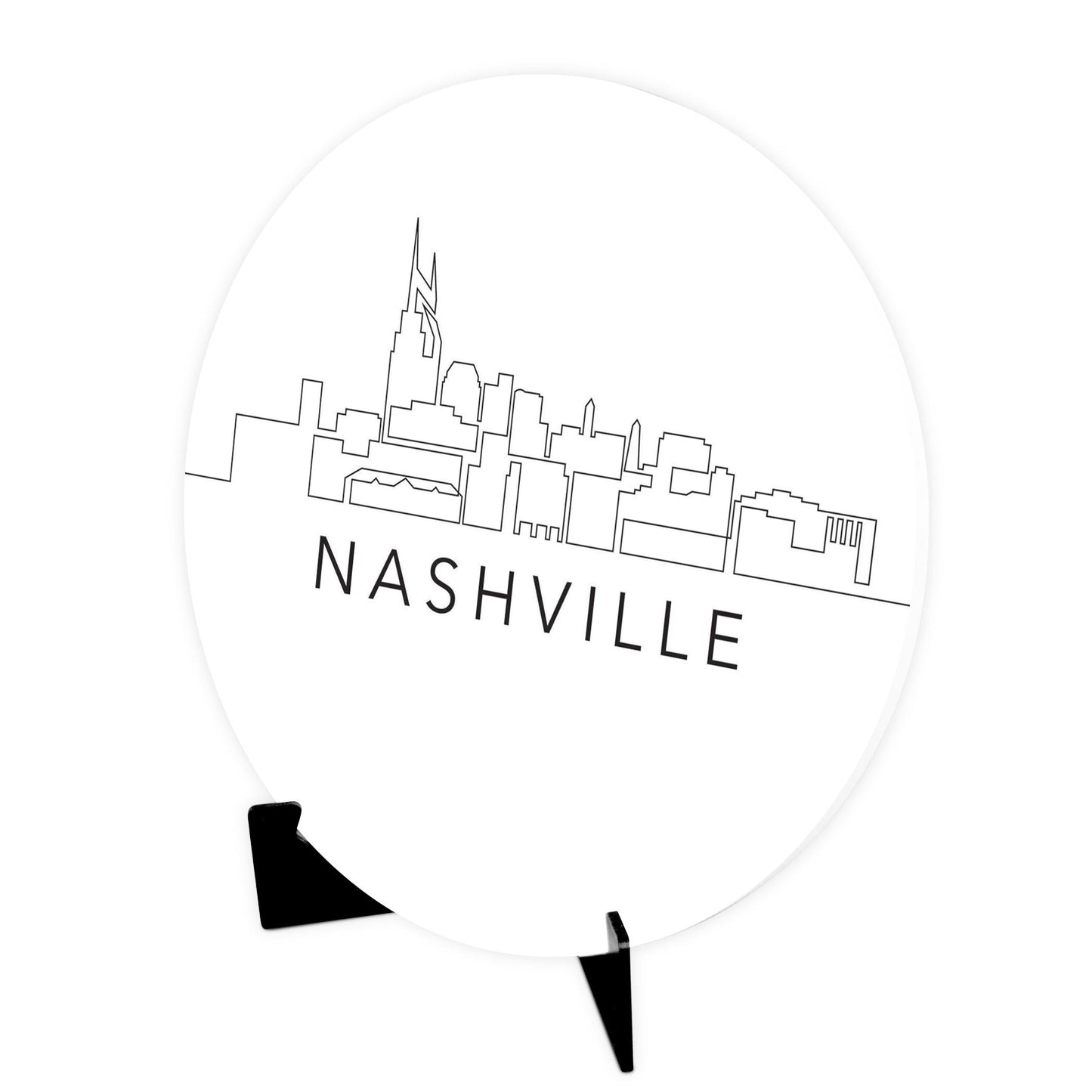 Minimalist B&W Tennessee Nashville Skyline | Wood Sign | Eaches | Min 1