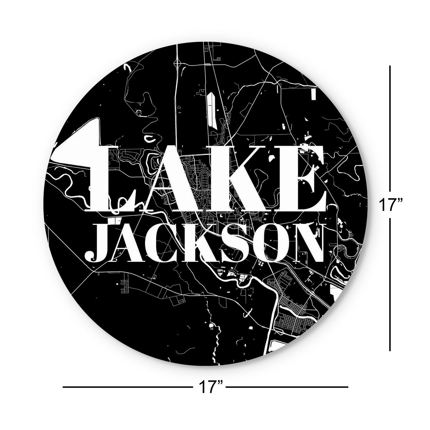 Minimalistic B&W Texas Lake Jackson Map | Wood Sign | Eaches | Min 1