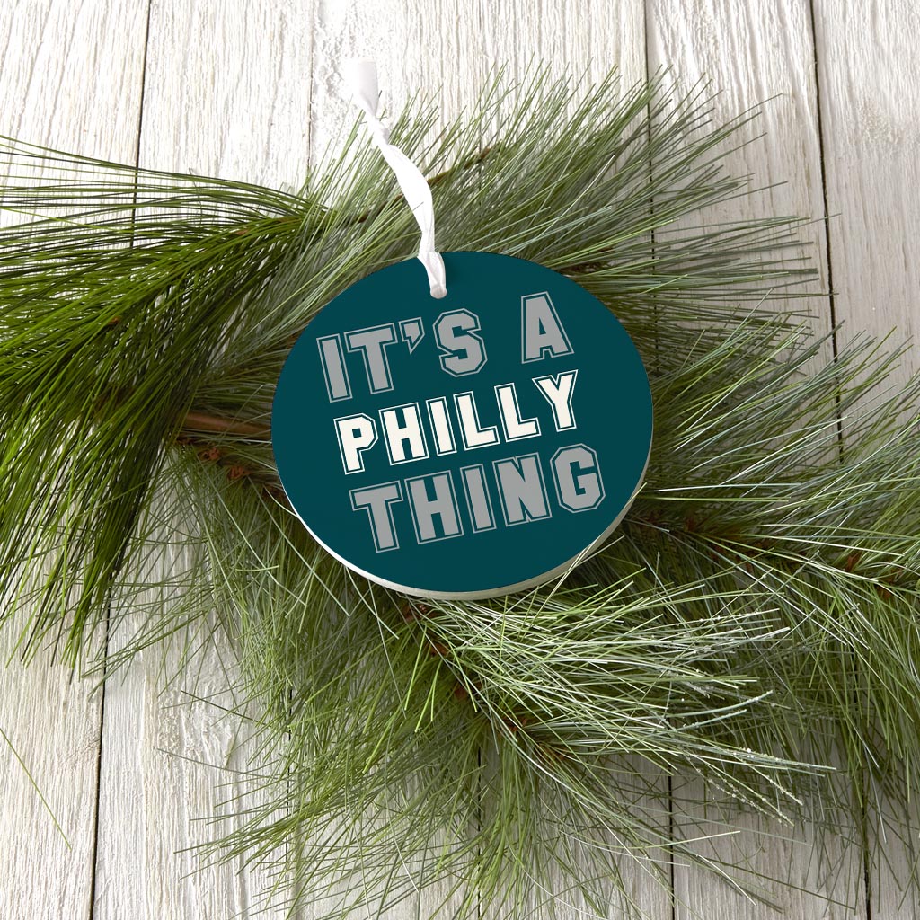 Modern Minimalist Pennsylvania Philly Thing | Wood Ornament | Eaches | Min 6