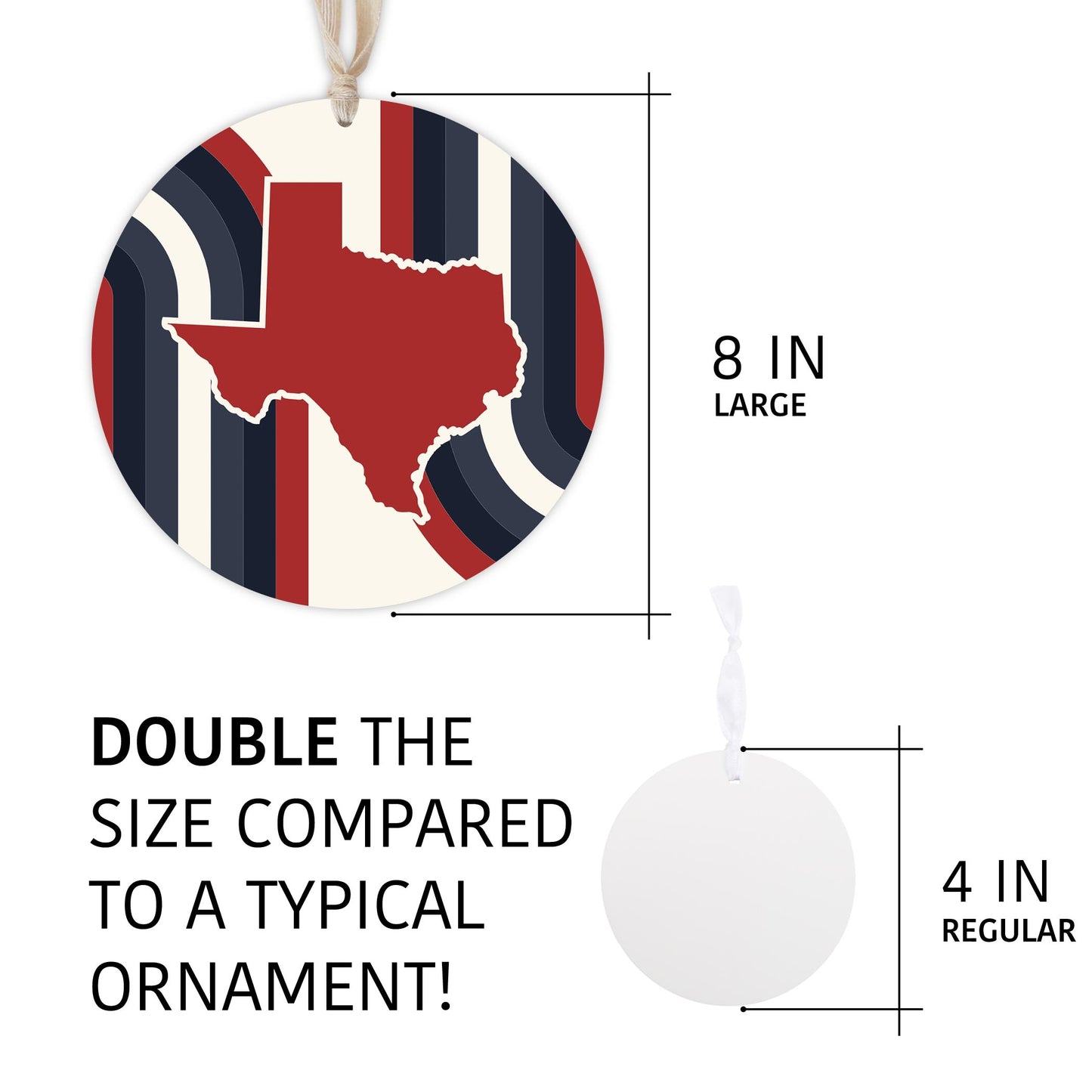 Modern Minimalist Texas Colors Retro Shape | Wood Ornament | Eaches | Min 1