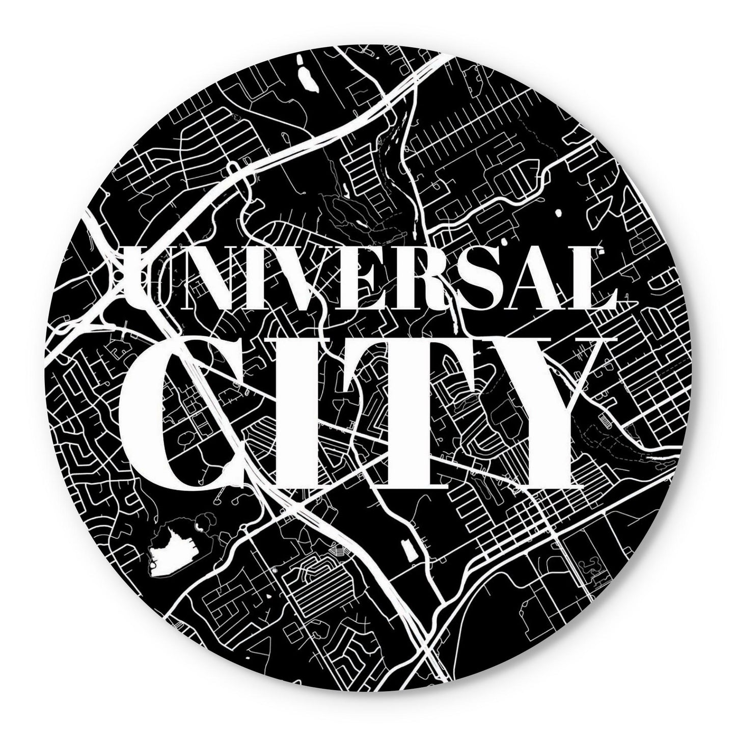 Minimalistic B&W Texas Universal City Map | Wood Sign | Eaches | Min 1