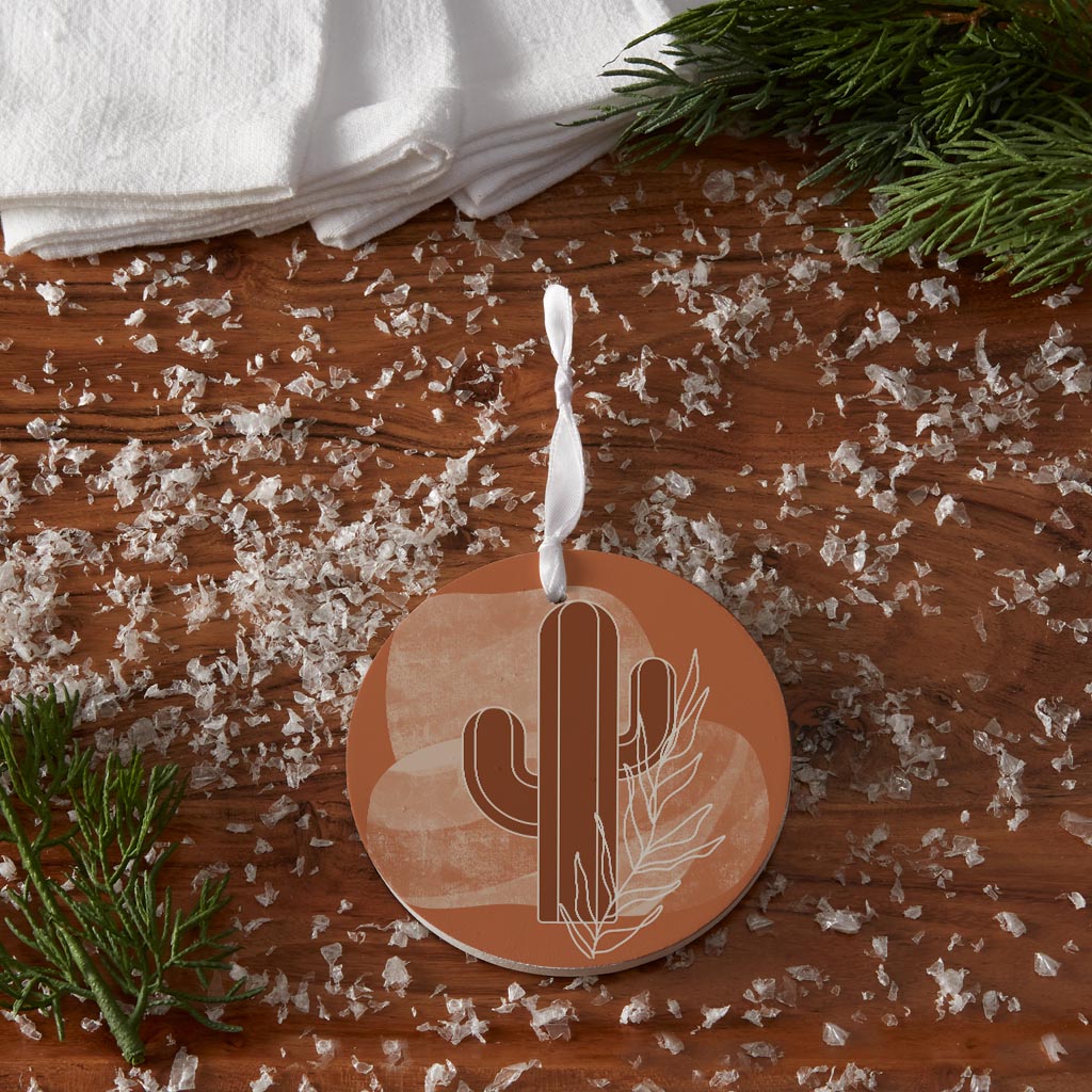 Modern Minimalist Texas Cactus| Wood Ornament | Eaches | Min 6