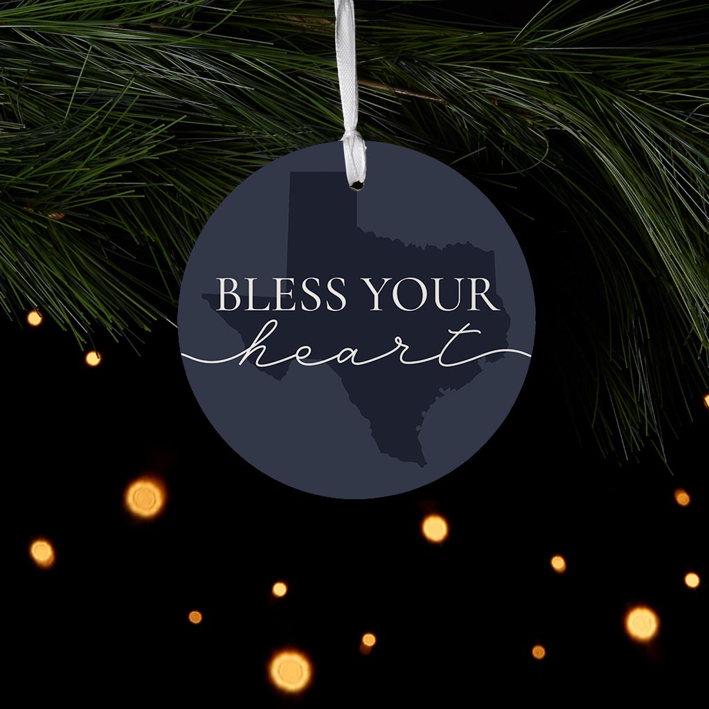 Modern Minimalist Texas Bless Your Heart | Wood Ornament | Eaches | Min 6