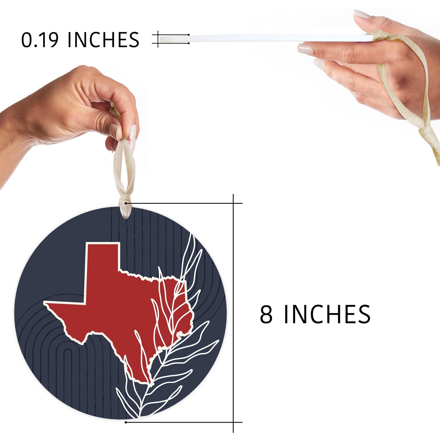 Modern Minimalist Texas Colors Shape Leaf | Wood Ornament | Eaches | Min 1