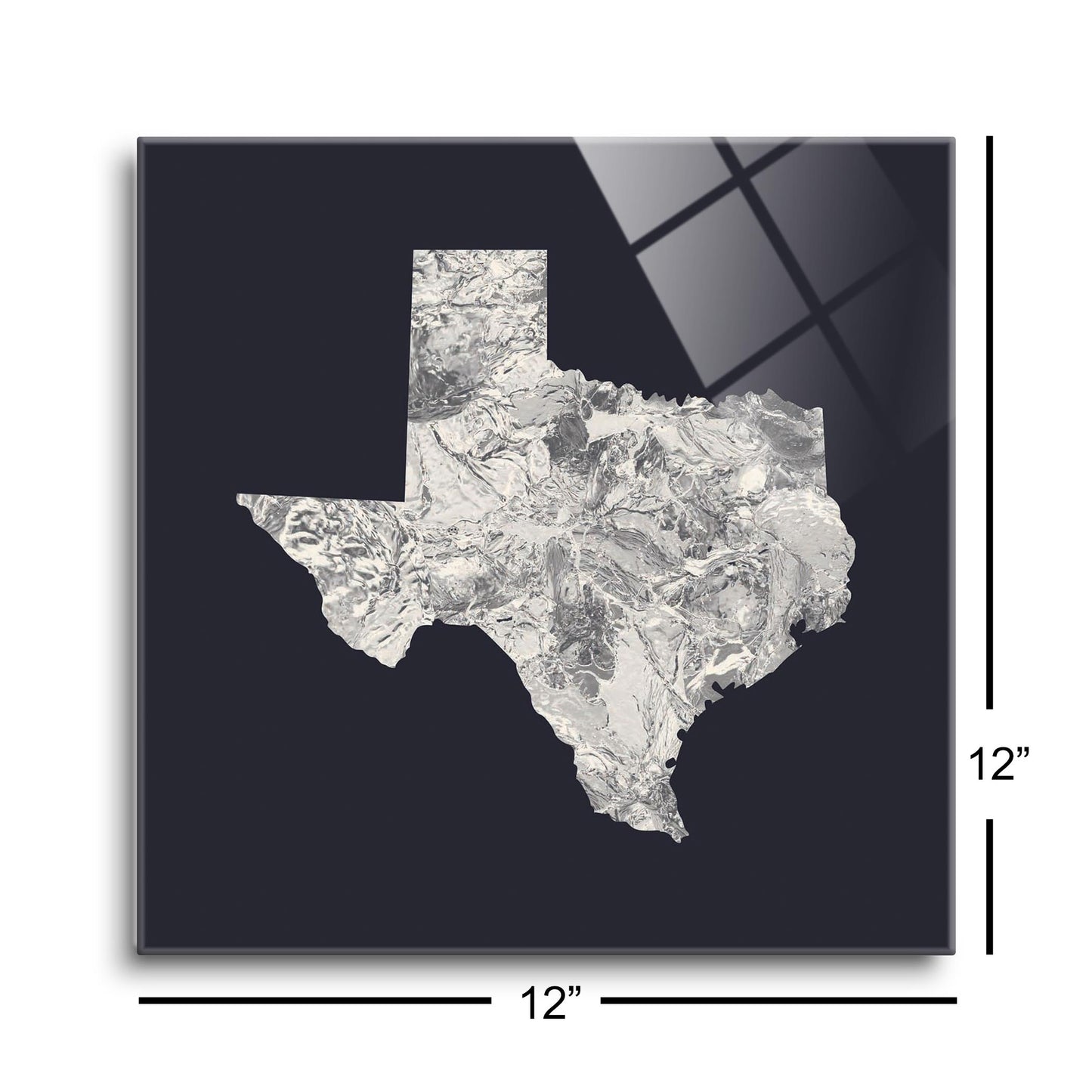 Modern Minimalist Texas Metal State Shape | Hi-Def Glass Art | Eaches | Min 1