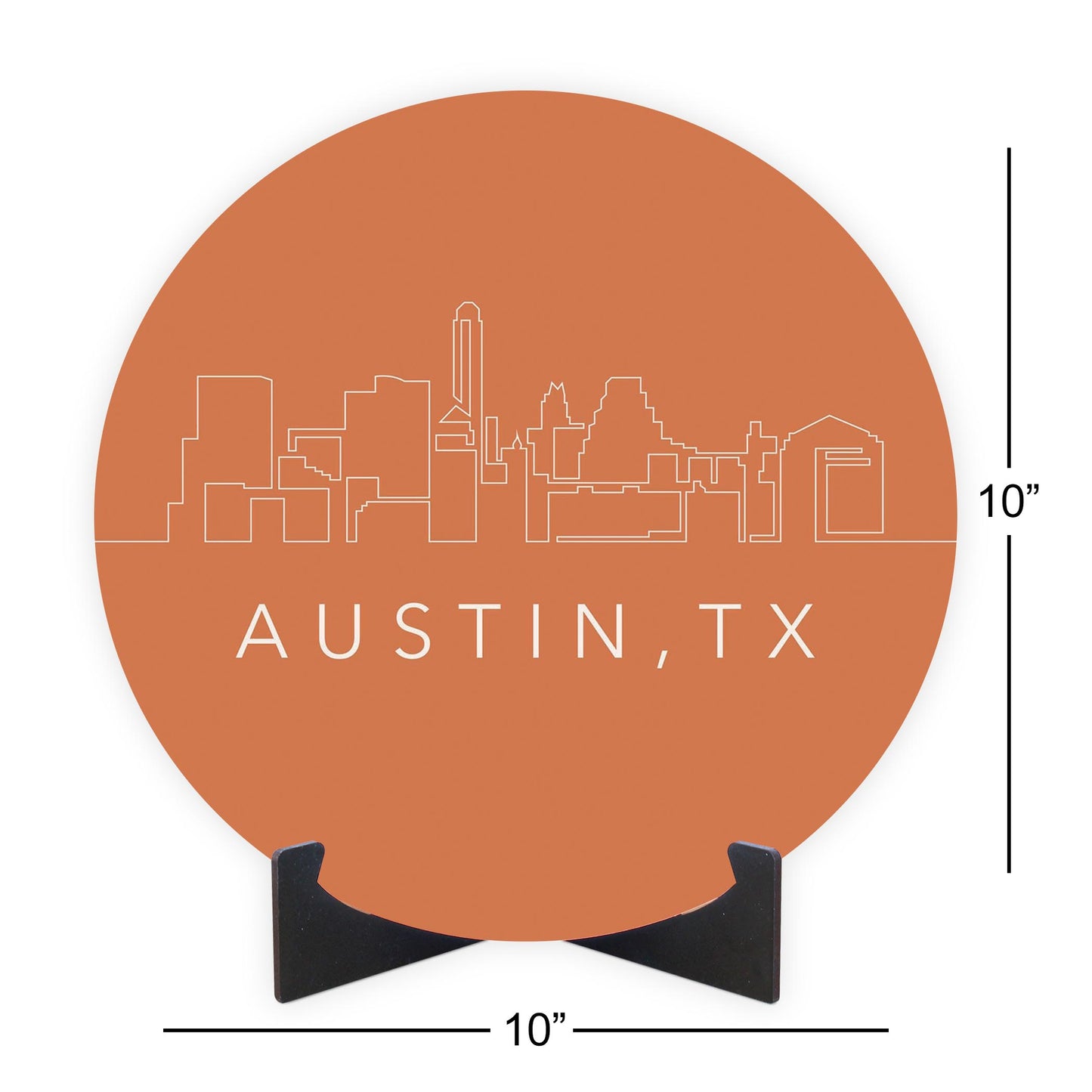 Modern Minimalist Texas Austin Skyline | Wood Sign | Eaches | Min 1