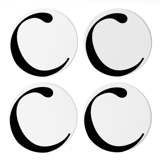 Minimalist Monogram C Circle | Absorbent Coasters | Set of 4 | Min 2