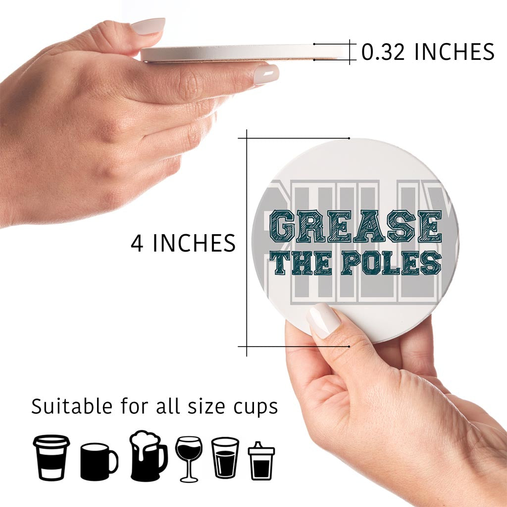 Modern Minimalist Pennsylvania Grease The Poles| Absorbent Coasters | Set of 4 | Min 2