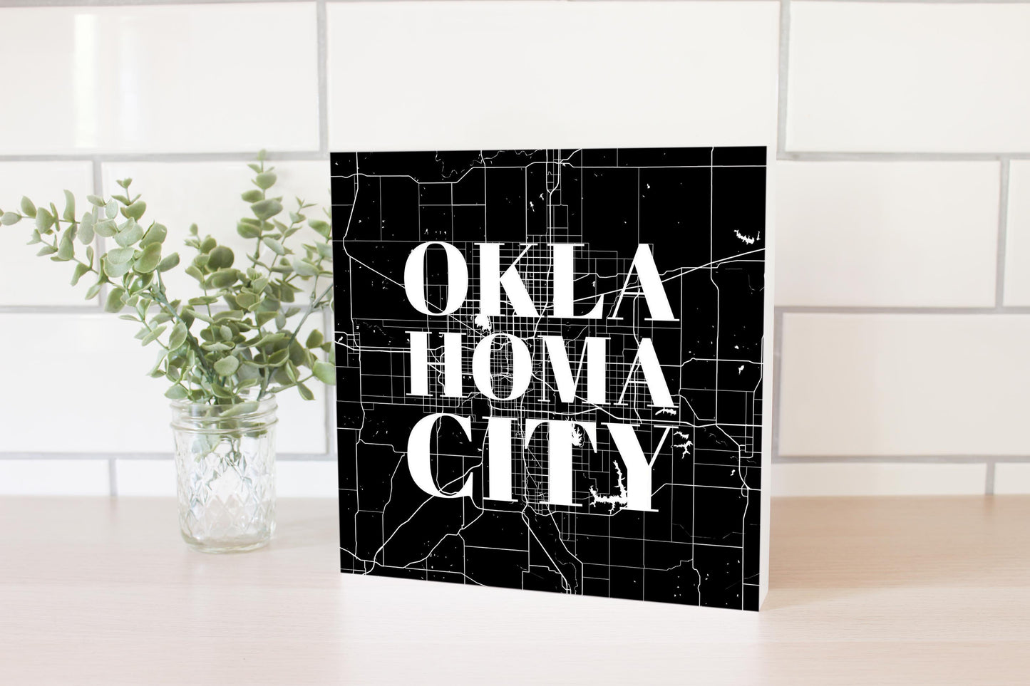 Modern Oklahoma City Map | Wood Block | Eaches | Min 2