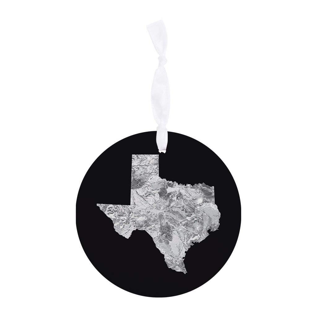 Minimalistic B&W Texas Metal State Shape | Wood Ornament | Eaches | Min 6