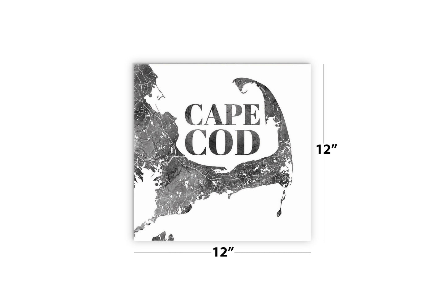 Minimalistic B&W Cape Cod Map | Wood Sign | Eaches | Min 2