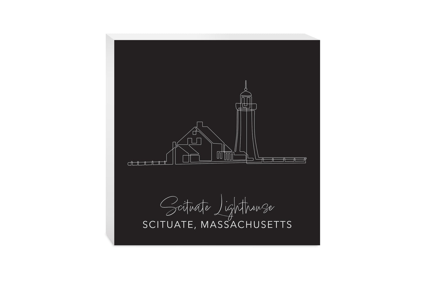 Black Scituate Lighthouse | Wood Block | Eaches | Min 2