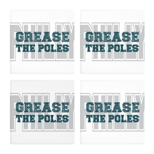 Modern Minimalist Pennsylvania Grease The Poles | Absorbent Coasters | Set of 4 | Min 2