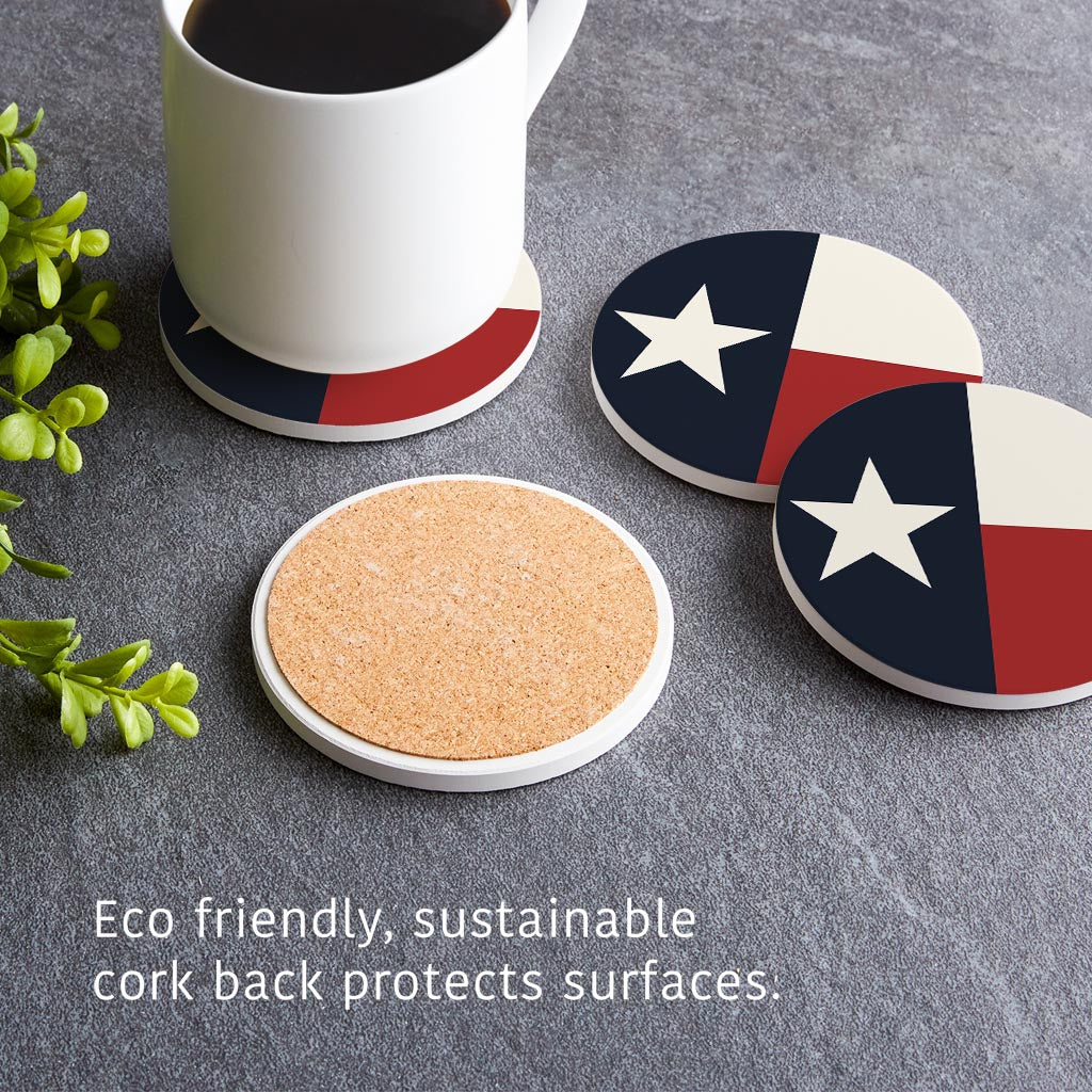 Modern Minimalist Texas Colors Flag| Absorbent Coasters | Set of 4 | Min 2