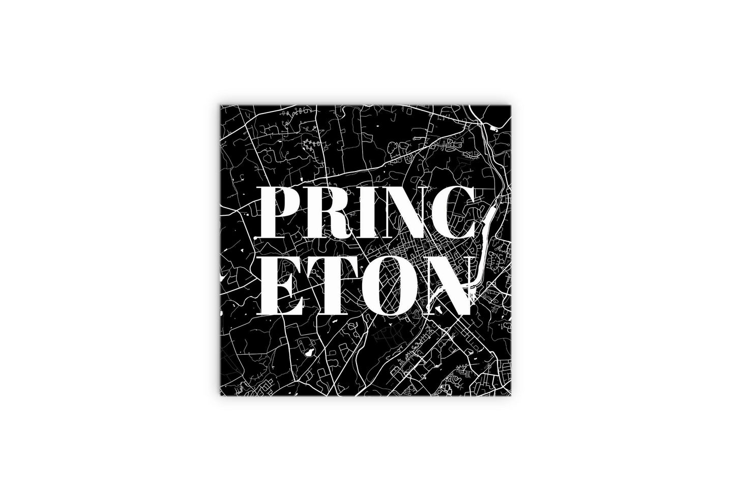 Minimalistic B&W New Jersey Princeton Map | Wood Sign | Eaches | Min 2