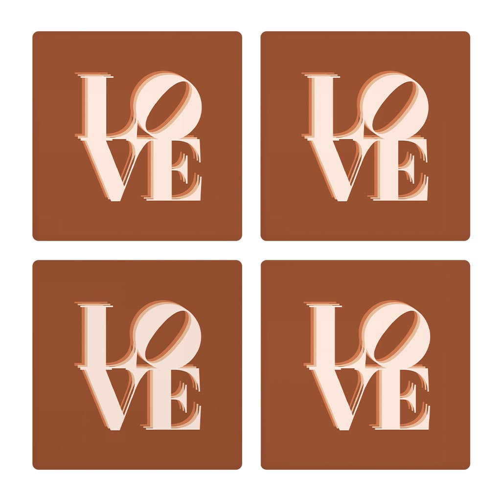 Modern Minimalist Pennsylvania Love Dark | Absorbent Coasters | Set of 4 | Min 2