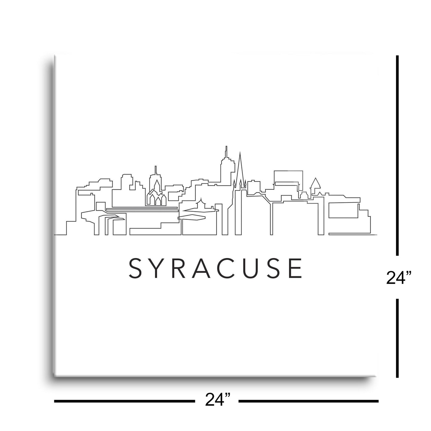 Minimalistic B&W New York Syracuse Skyline | Hi-Def Glass Art | Eaches | Min 1