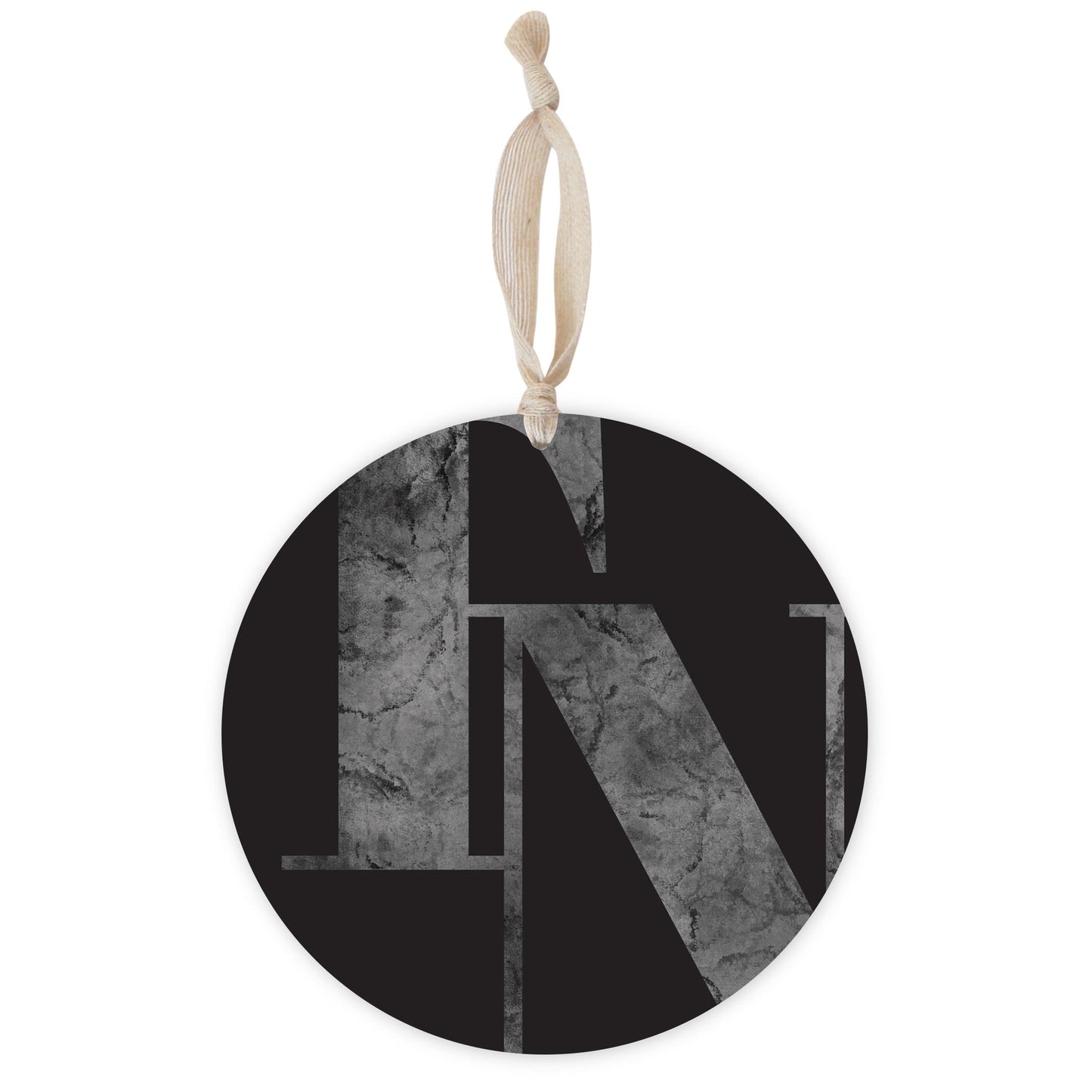 Minimalist B&W Tennessee Black Initials | Wood Ornament | Eaches | Min 1