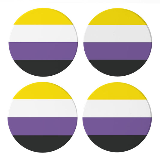 Nonbinary Pride Flag Colors | Absorbent Coasters | Set of 4 | Min 2