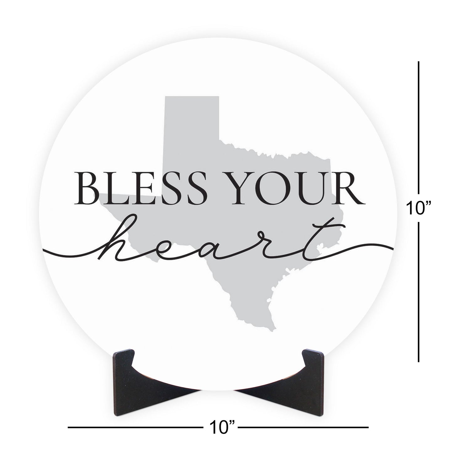 Minimalistic B&W Texas Bless Your Heart | Wood Sign | Eaches | Min 1