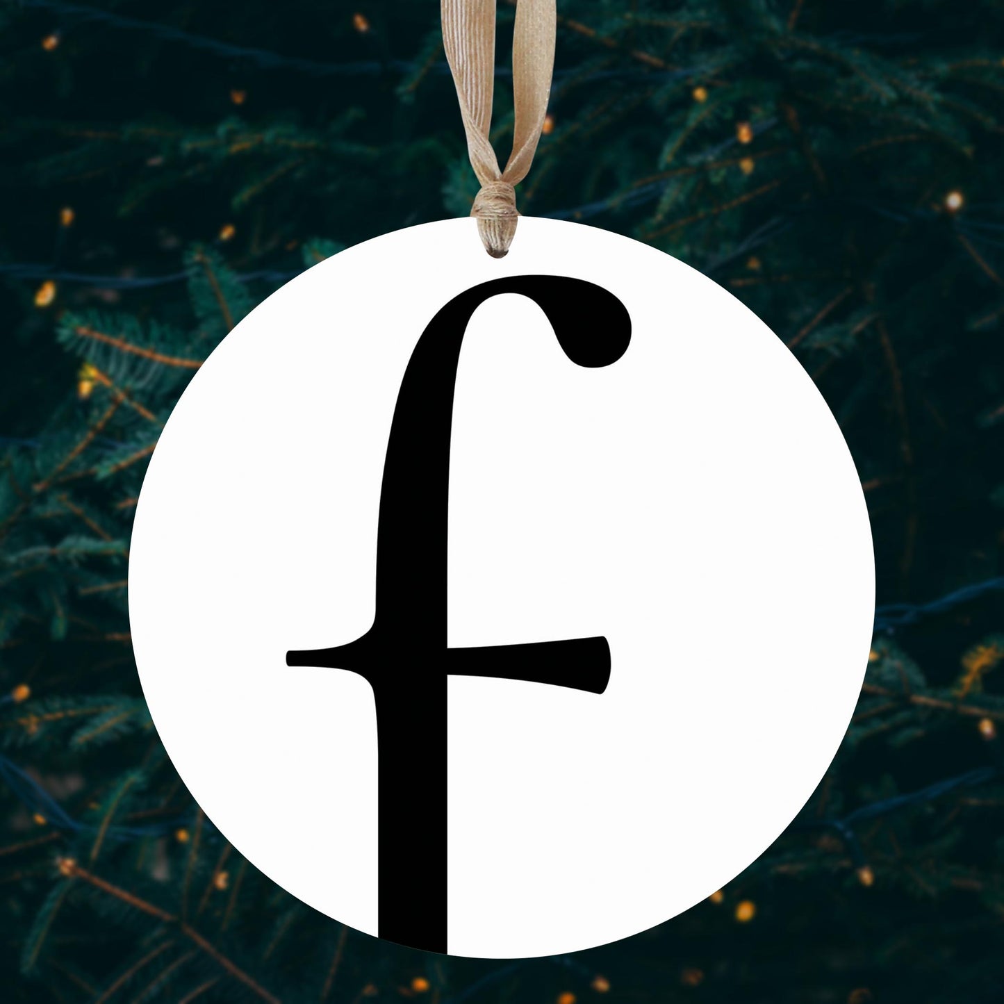 Minimalist Monogram F | Wood Ornament | Eaches | Min 1