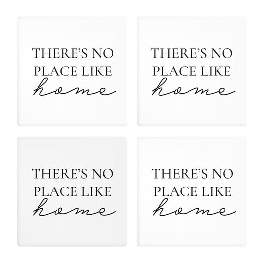 Minimalist B&W Kansas No Place Like Home | Absorbent Coasters | Set of 4 | Min 2