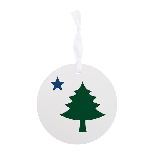 New England Star And Tree | Wood Ornament | Eaches | Min 6