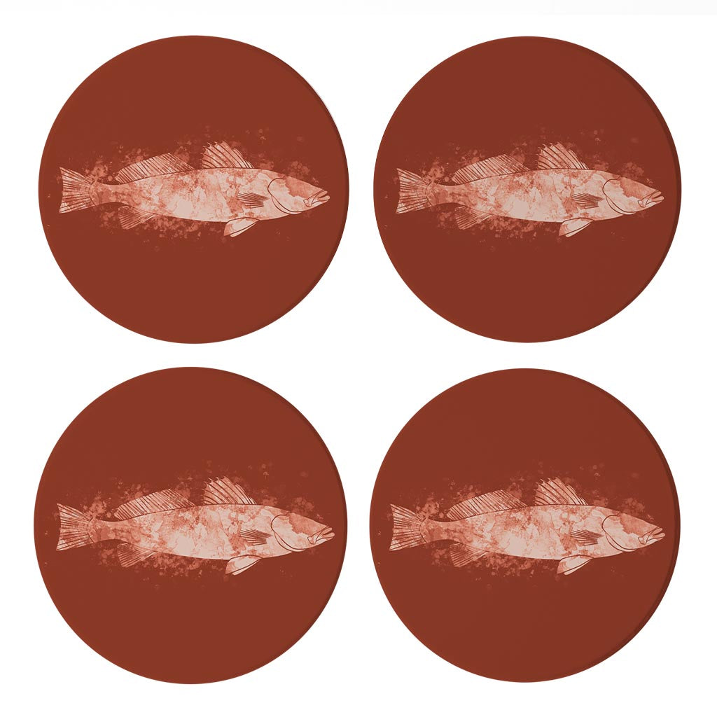 Louisiana Colorful Water Color Speckled Trout| Absorbent Coasters | Set of 4 | Min 2