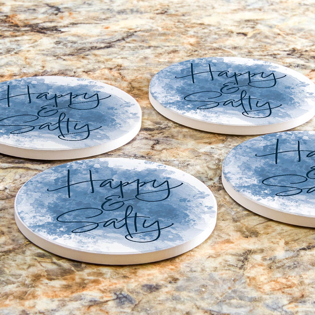 Happy Salty Water Color| Absorbent Coasters | Set of 4 | Min 2