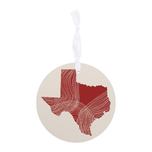 Modern Minimalist Texas Fluid Line State Shape | Wood Ornament | Eaches | Min 6