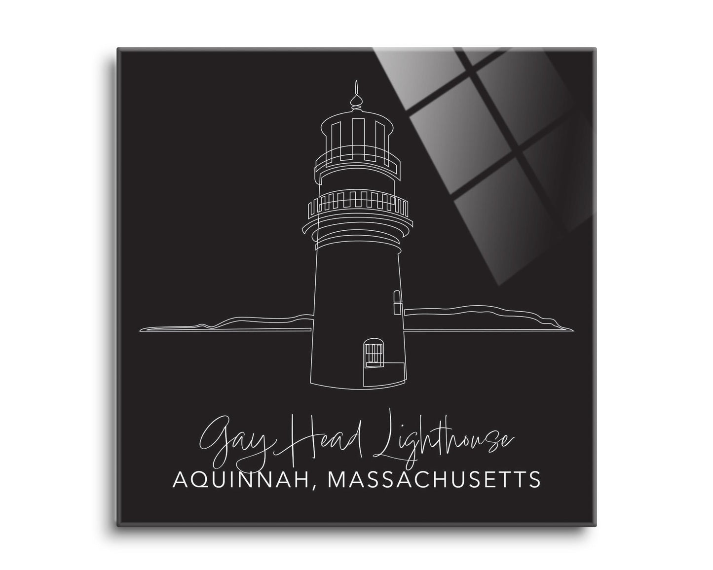 Black Gay Head Lighthouse | Hi-Def Glass Art | Eaches | Min 2