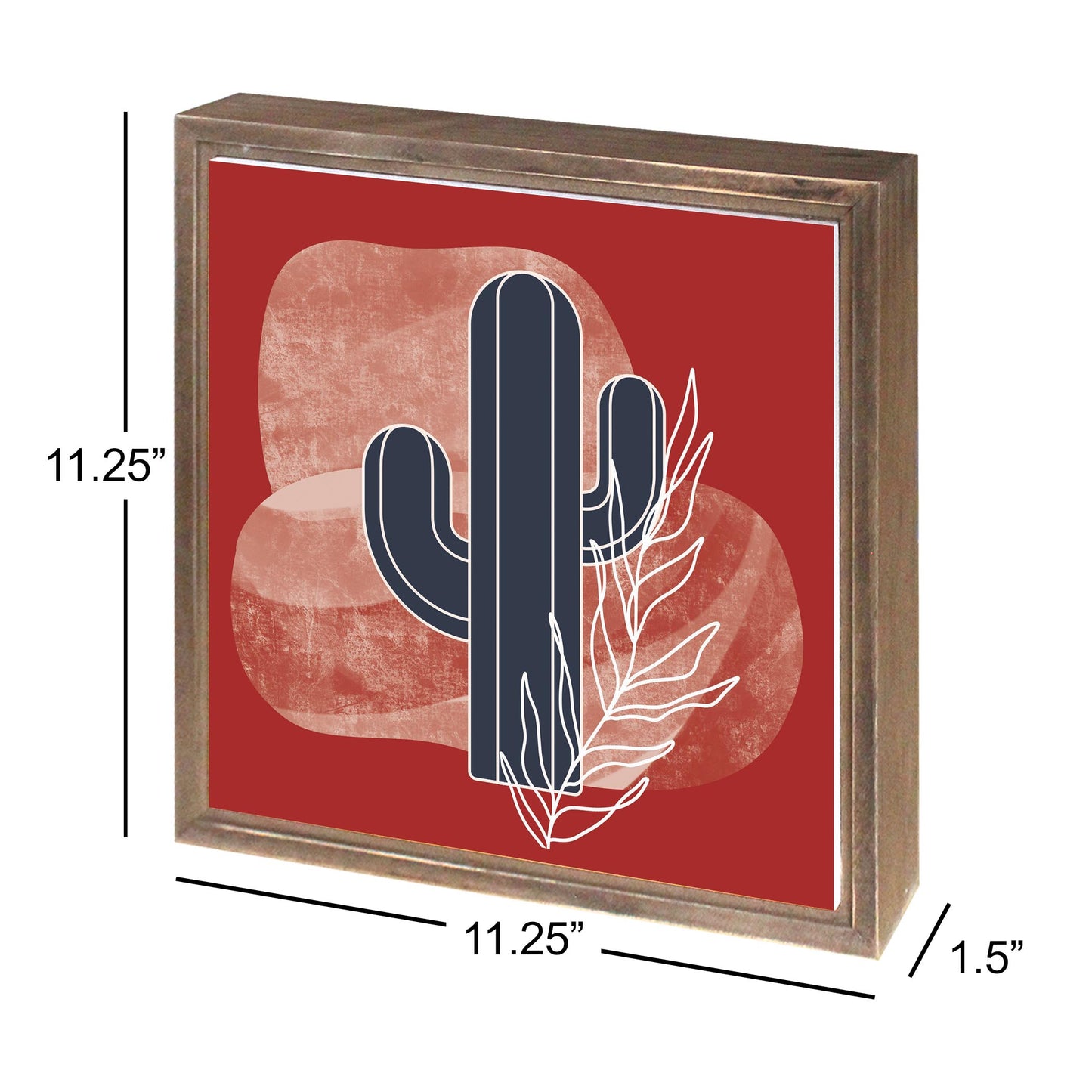 Modern Minimalist Texas Colors Cactus | Wood Sign | Eaches | Min 1