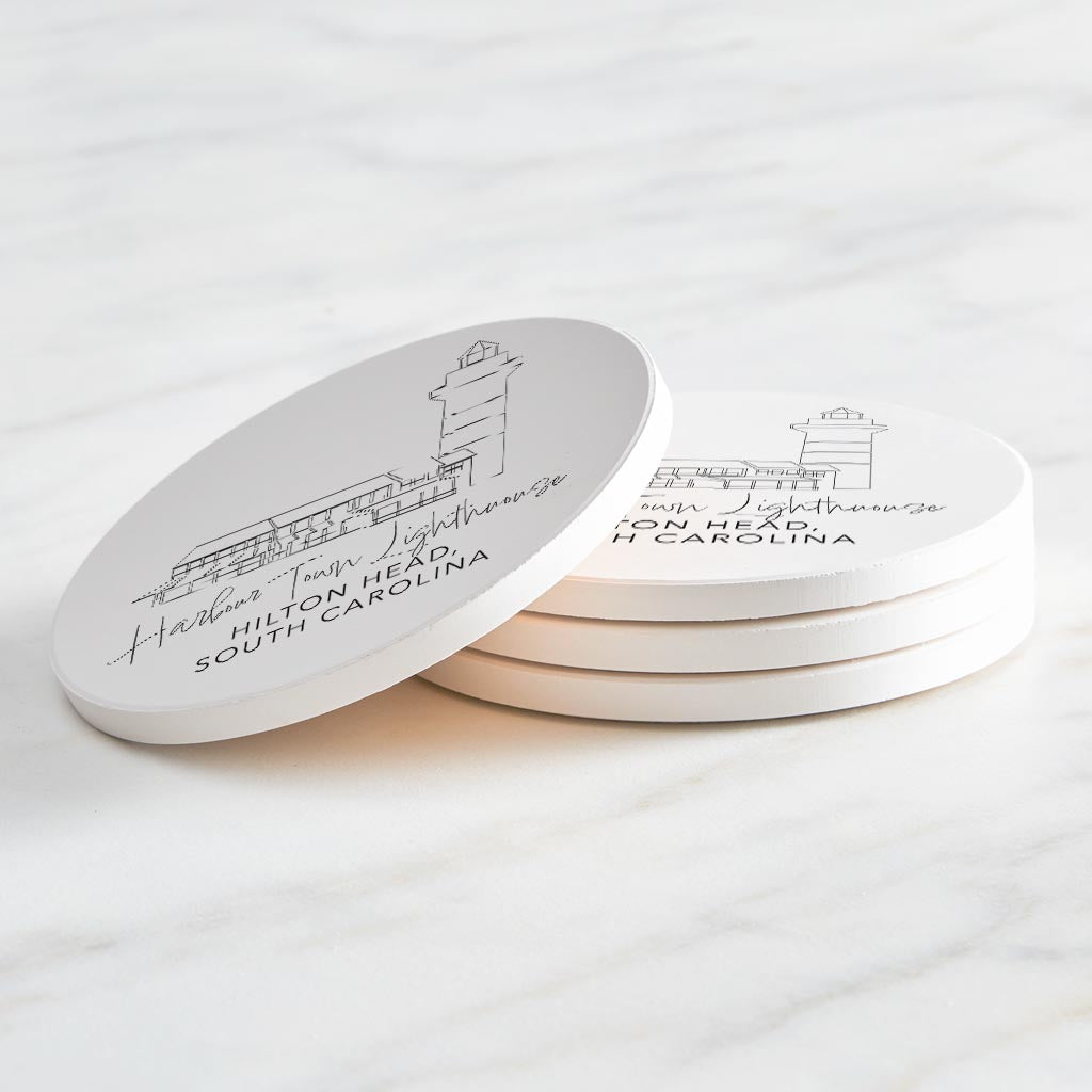 Harbour Town Lighthouse | Absorbent Coasters | Set of 4 | Min 2