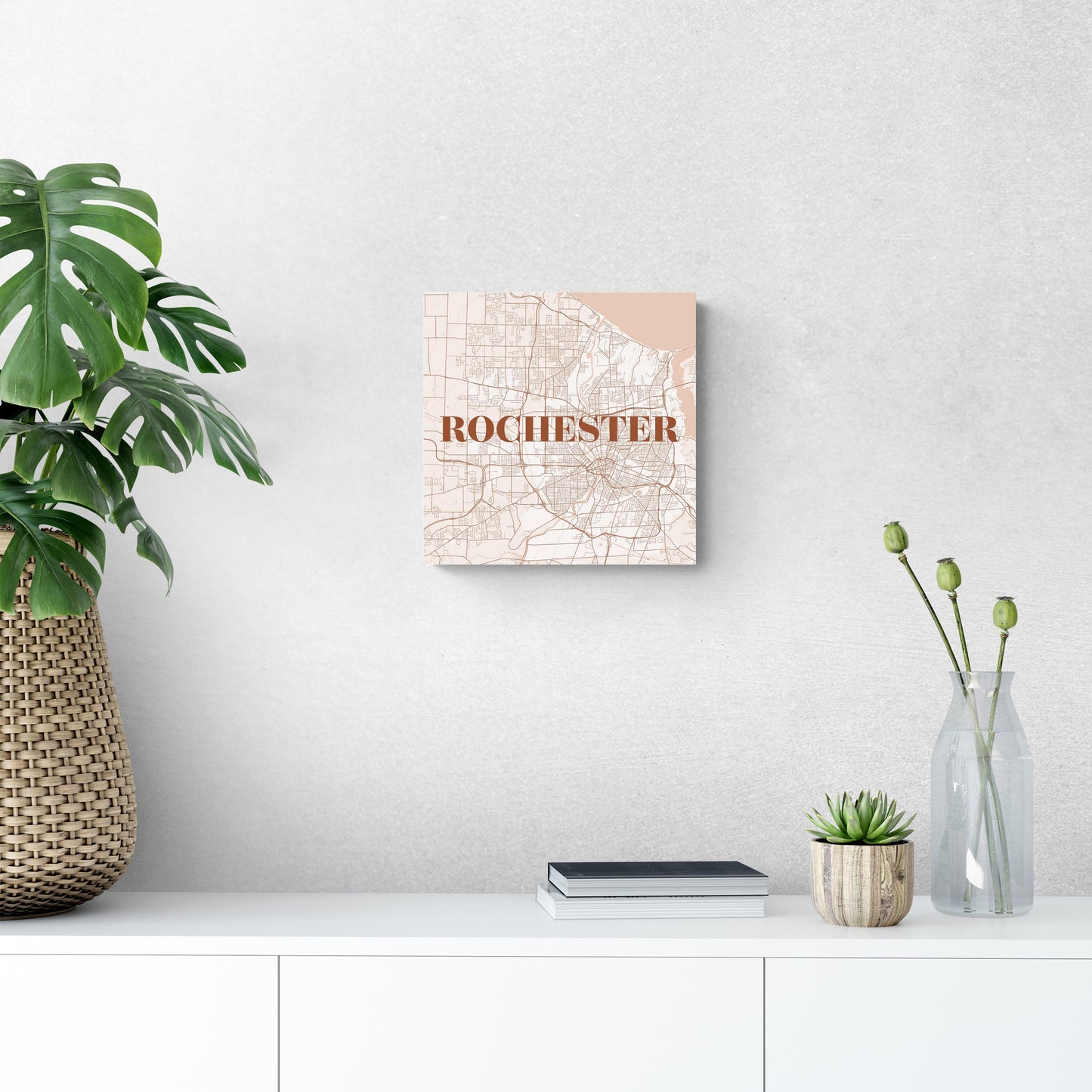 Modern Minimalist New York Rochester Map | Wood Sign | Eaches | Min 2