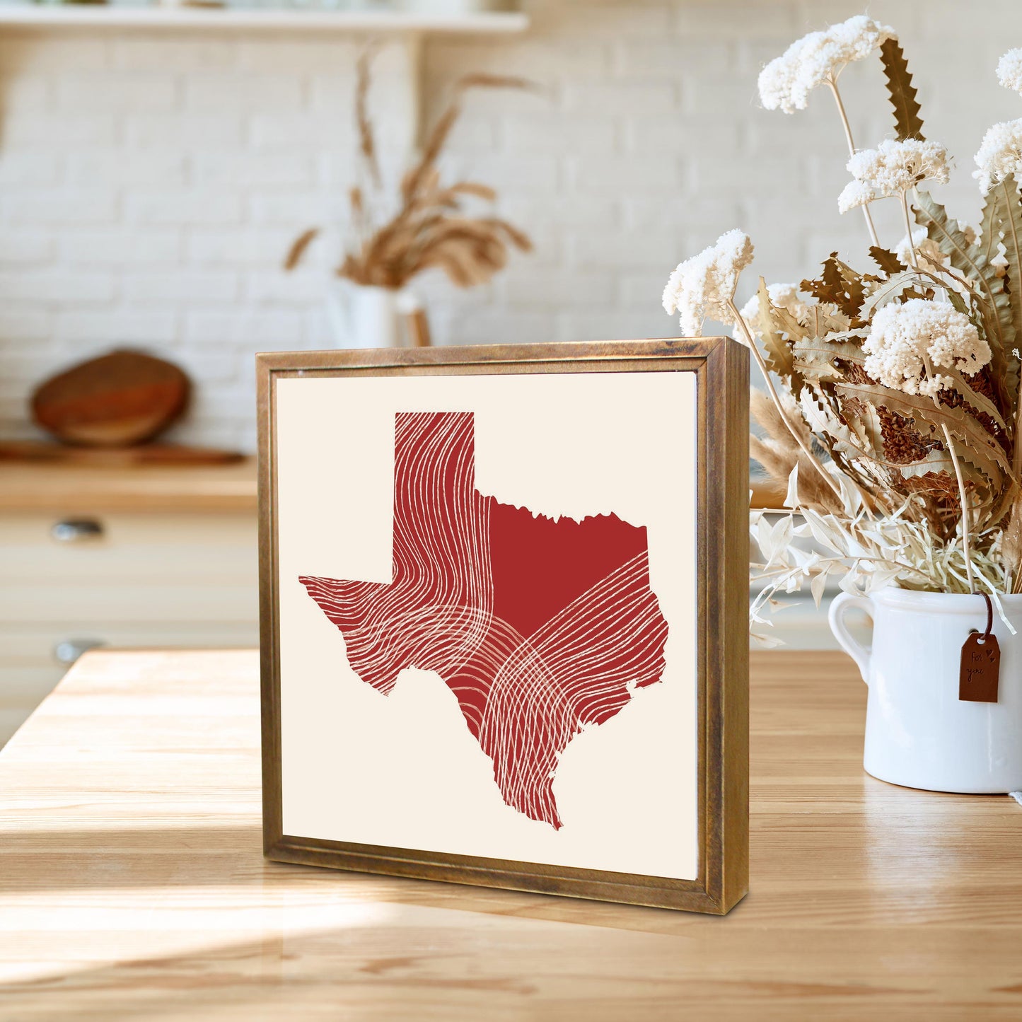 Modern Minimalist Texas Fluid Line State Shape | Wood Sign | Eaches | Min 1