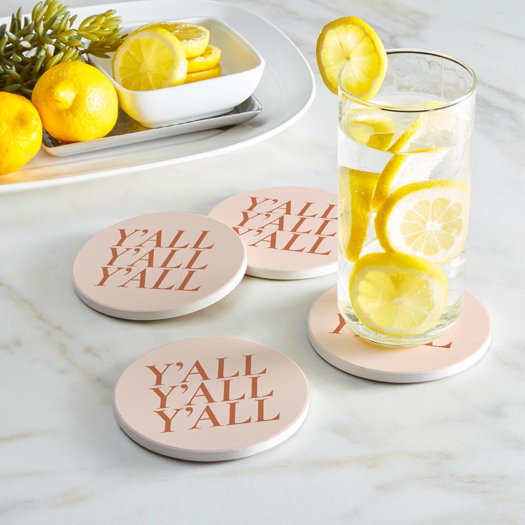 Modern Minimalist Texas Yall | Absorbent Coasters | Set of 4 | Min 2