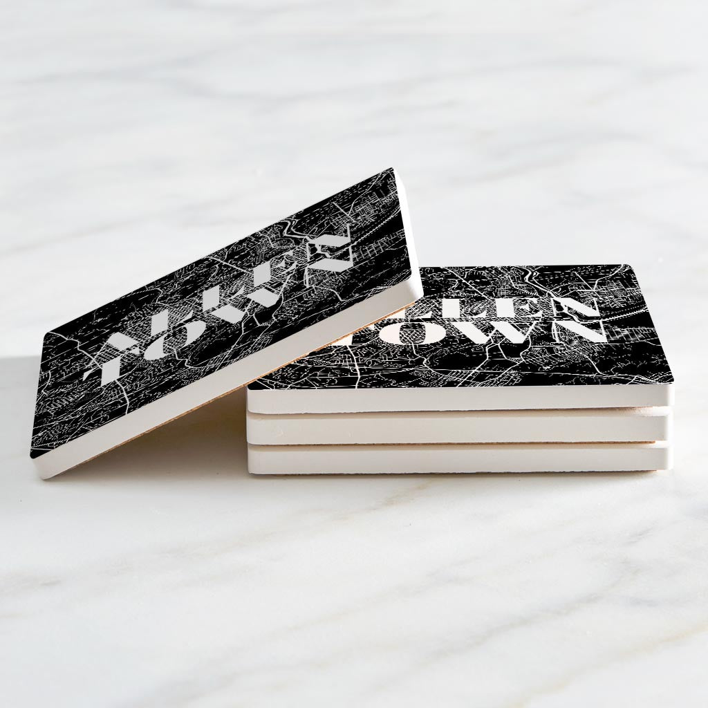 Minimalistic B&W Pennsylvania Allentown Map | Absorbent Coasters | Set of 4 | Min 2