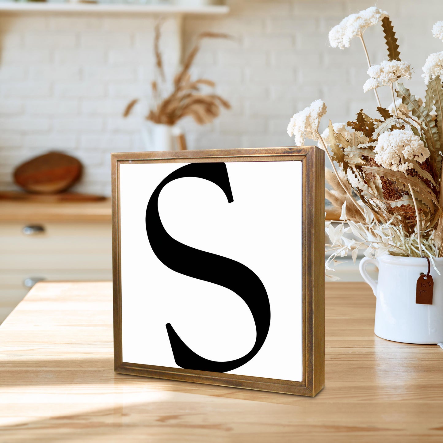 Minimalist Monogram S | Wood Sign | Eaches | Min 1