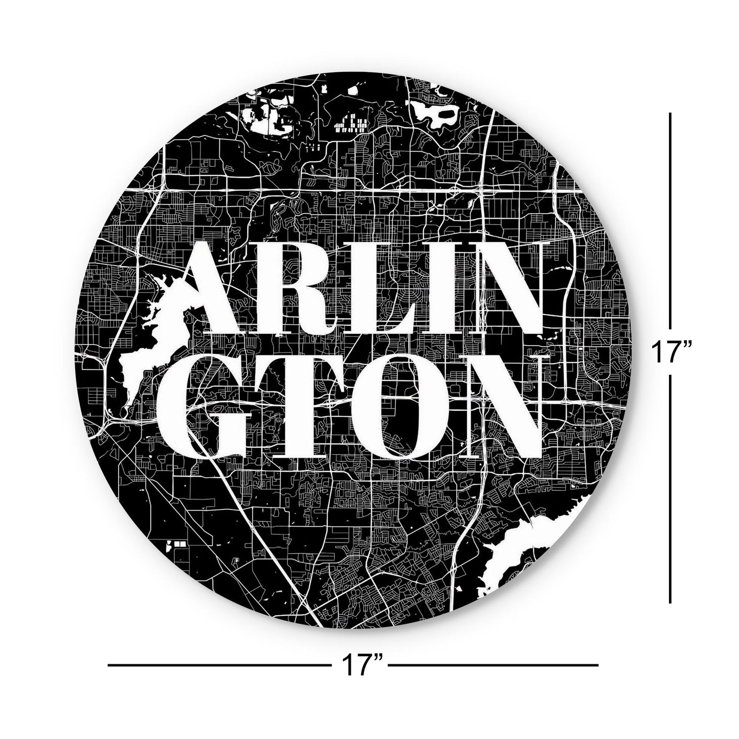 Minimalistic B&W Texas Arlington Map | Wood Sign | Eaches | Min 1