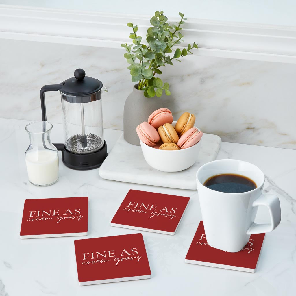 Modern Minimalist Texas Fine As Gravy | Absorbent Coasters | Set of 4 | Min 2