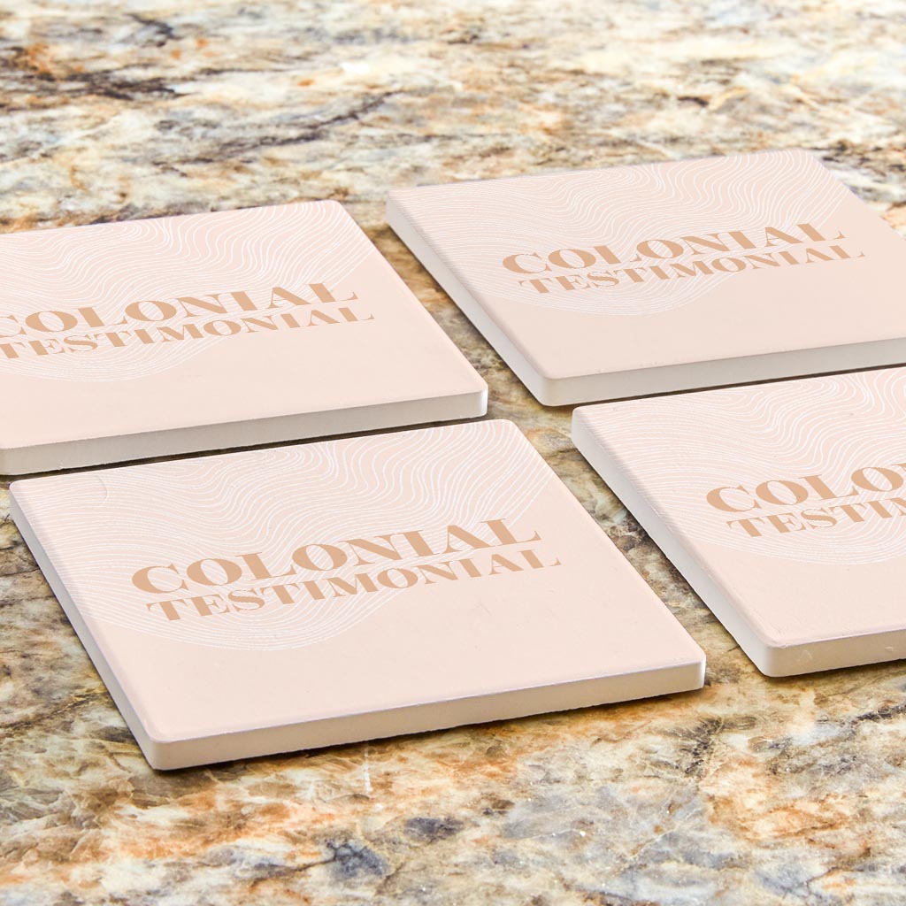 Modern Minimalist Pennsylvania Colonial Quip | Absorbent Coasters | Set of 4 | Min 2