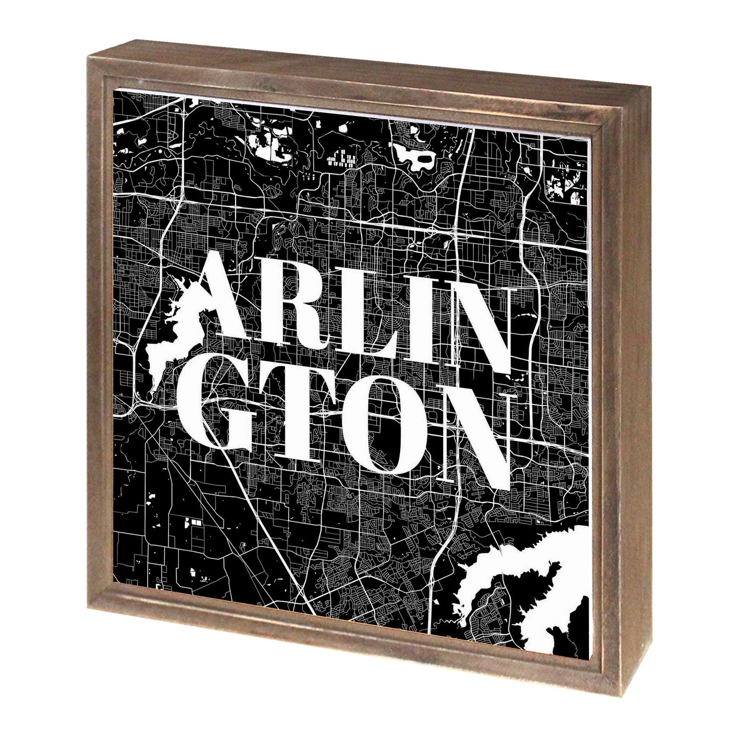 Minimalistic B&W Texas Arlington Map | Wood Sign | Eaches | Min 1