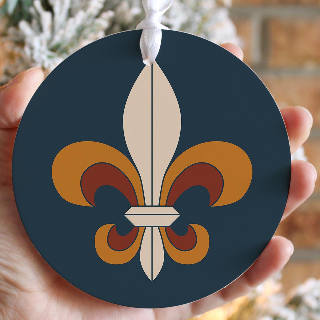 Modern Minimalist Louisiana Colorful Fleu De Lis| Wood Ornament | Eaches | Min 6