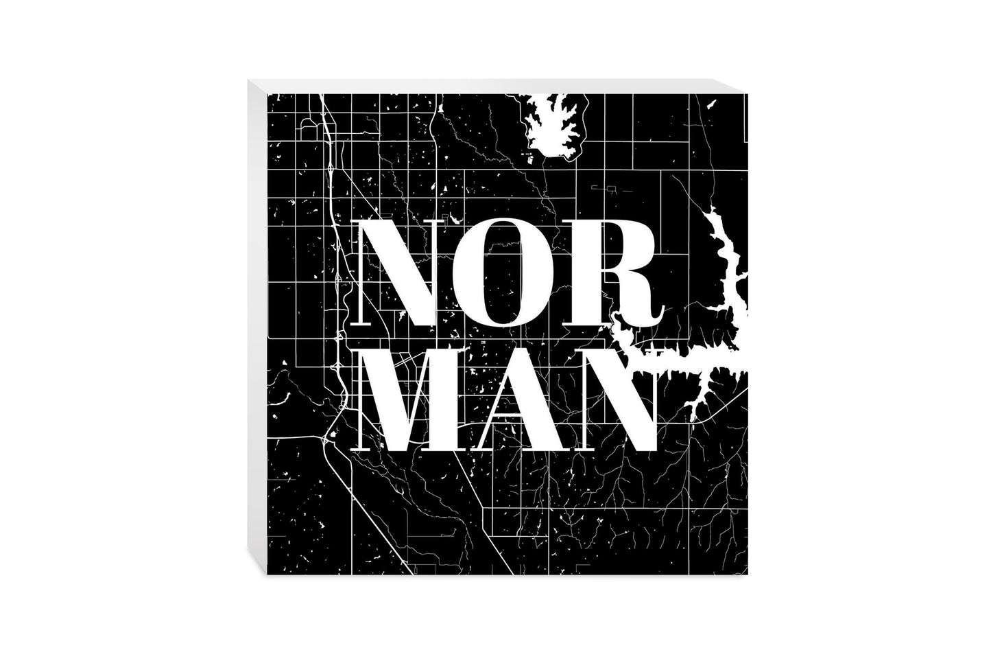 Modern Oklahoma Norman Map | Wood Block | Eaches | Min 2