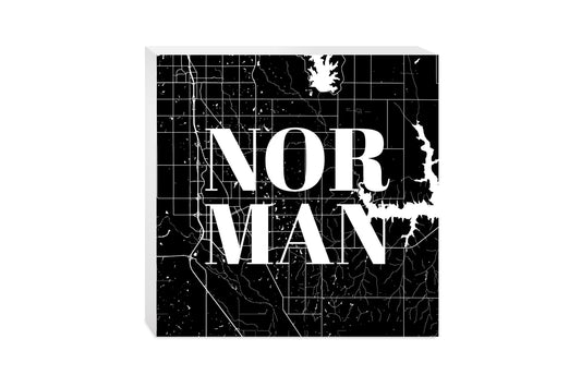 Modern Oklahoma Norman Map | Wood Block | Eaches | Min 2