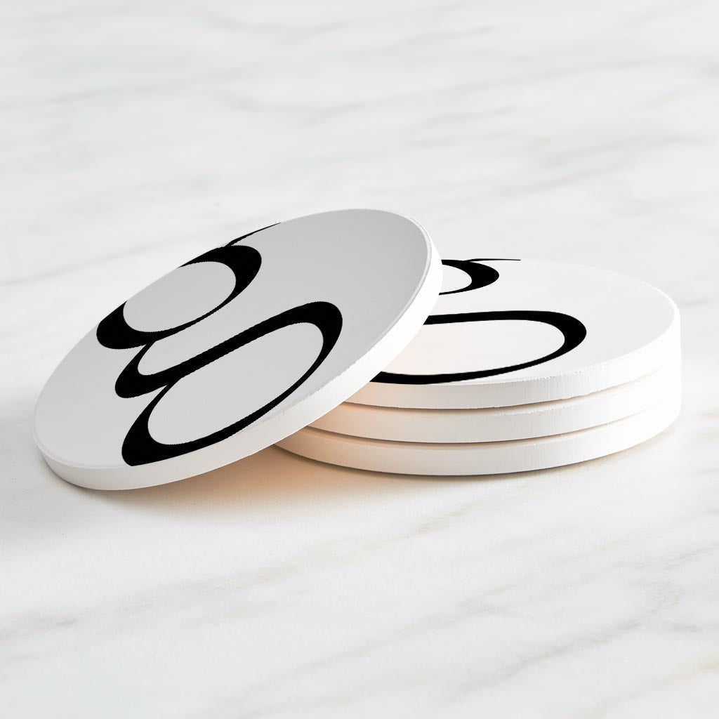 Minimalist Monogram G Circle | Absorbent Coasters | Set of 4 | Min 2