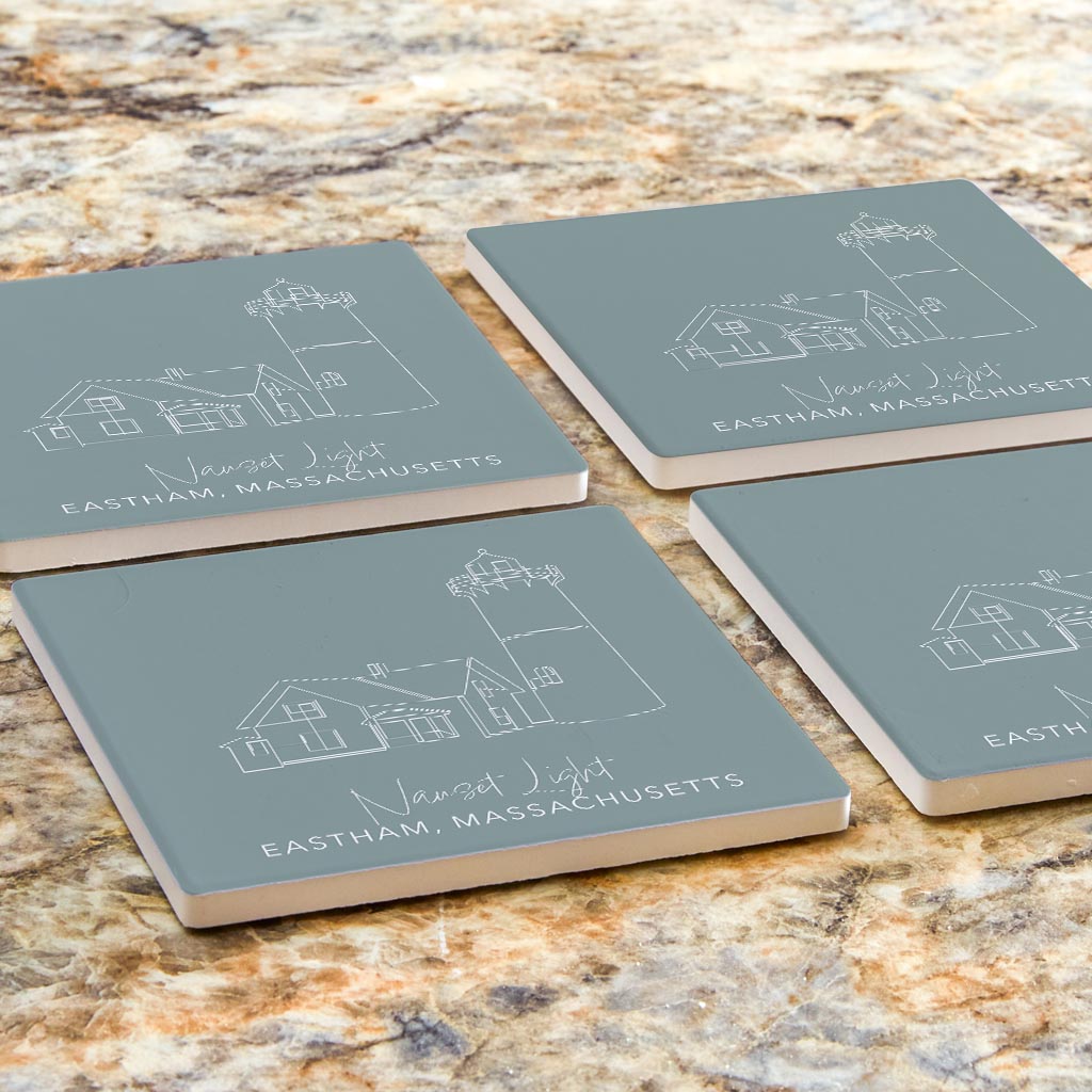 Nauset Light Muted Coastal| Absorbent Coasters | Set of 4 | Min 2