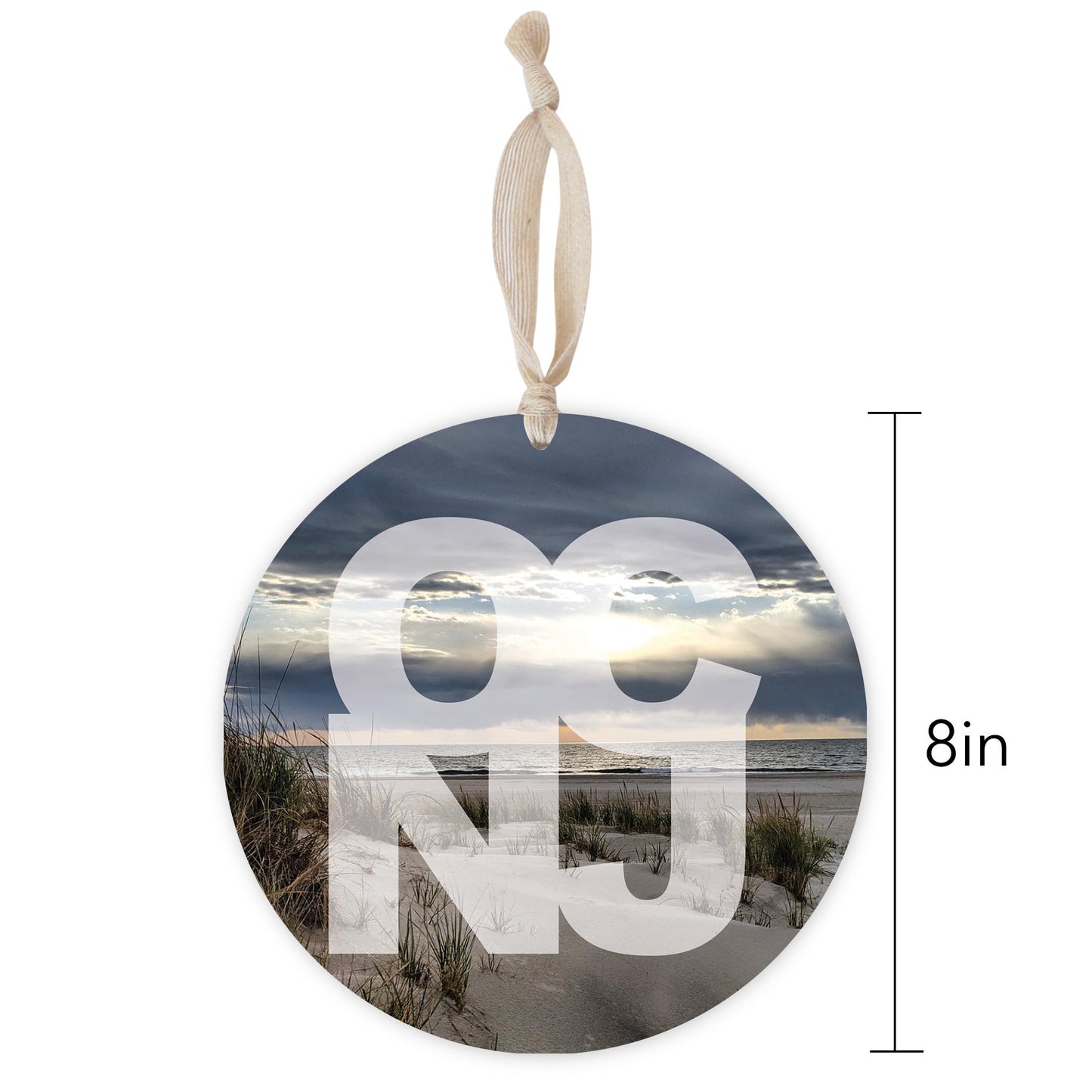 OCNJ Photo With Text | Wood Ornament | Eaches | Min 1